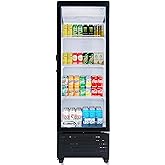 KoolMore 21 in. One Glass Door Commercial Display Merchandiser Refrigerator Cooler in Black, ETL Listed, 8 cu. ft. (KM-MDR-1GD-8C)