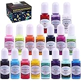 LET’S Resin 18 Colors Epoxy Pigment, Opaque Liquid Resin Colorant Each 0.35oz,Odorless Epoxy Resin Dye Solid Color Liquid Dye for Resin Jewelry DIY Crafts Art Making