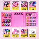 Artworx 208pc Kids Art Set Case Easel Pens Pencils Pastels Paints Drawing Gift view 3