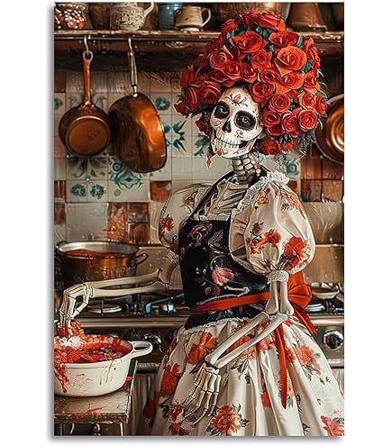 Amazon.com: SREELEATHERS Vintage Metal Signs - Mexican Skeleton