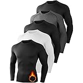 Dalavch 5 Pack Thermal Compression Shirts for Men Long Sleeve Running Gear Undershirt Base Layer for Winter Cold Weather