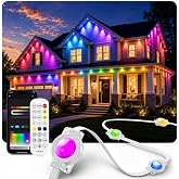 200FT Permanent Outdoor Lights for House RGB+IC Christmas Light APP&amp;Remote | Triangle Wall Wash | DIY per Light | Mic/Music Sync | 16M Color | Remote APP | Timer | Dimming | 50+ Preset | -4℉-140℉ | IP67
