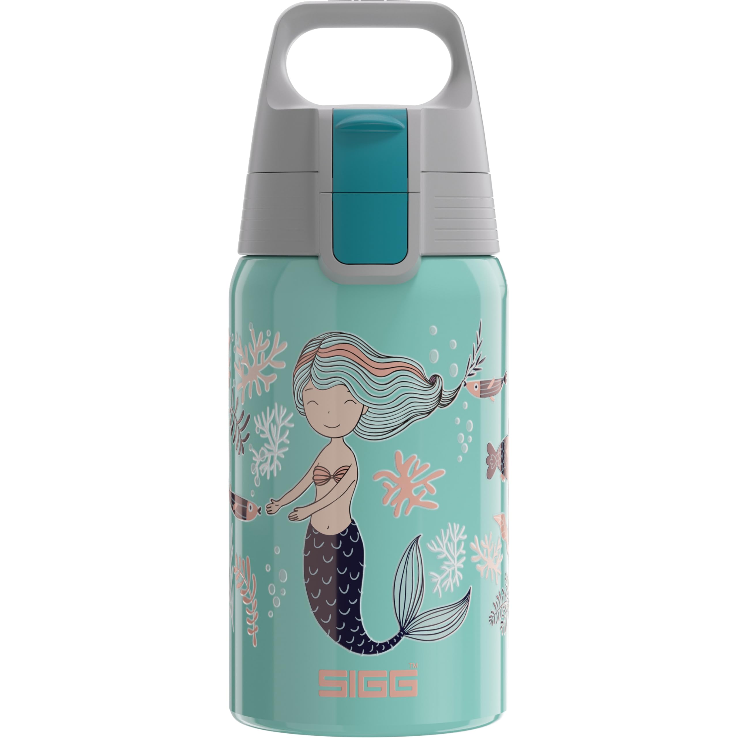 Sigg Shield One Kids Drinks Bottle (0.5 L), Stainless Steel Kids Water Bottle with Leak-Proof Lid, One Hand Children's Drink Bottle