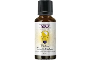 NOW Essential Oils, Mental Focus Oil Blend, Centering Aromatherapy Scent, Blend of Pure Essential Oils, Vegan, Child Resistan