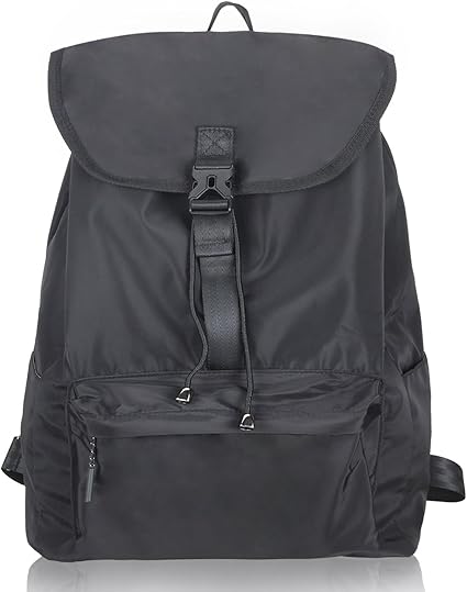 drawstring backpack with flap