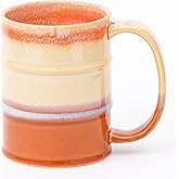 masoline Coffee Mug, 22 oz Beer Mugs Large Ceramic Coffee Mug Tea Cups, Handmade Mug with Big Handle for Office and Home, Dishwasher and Microwave Safe (Orange)