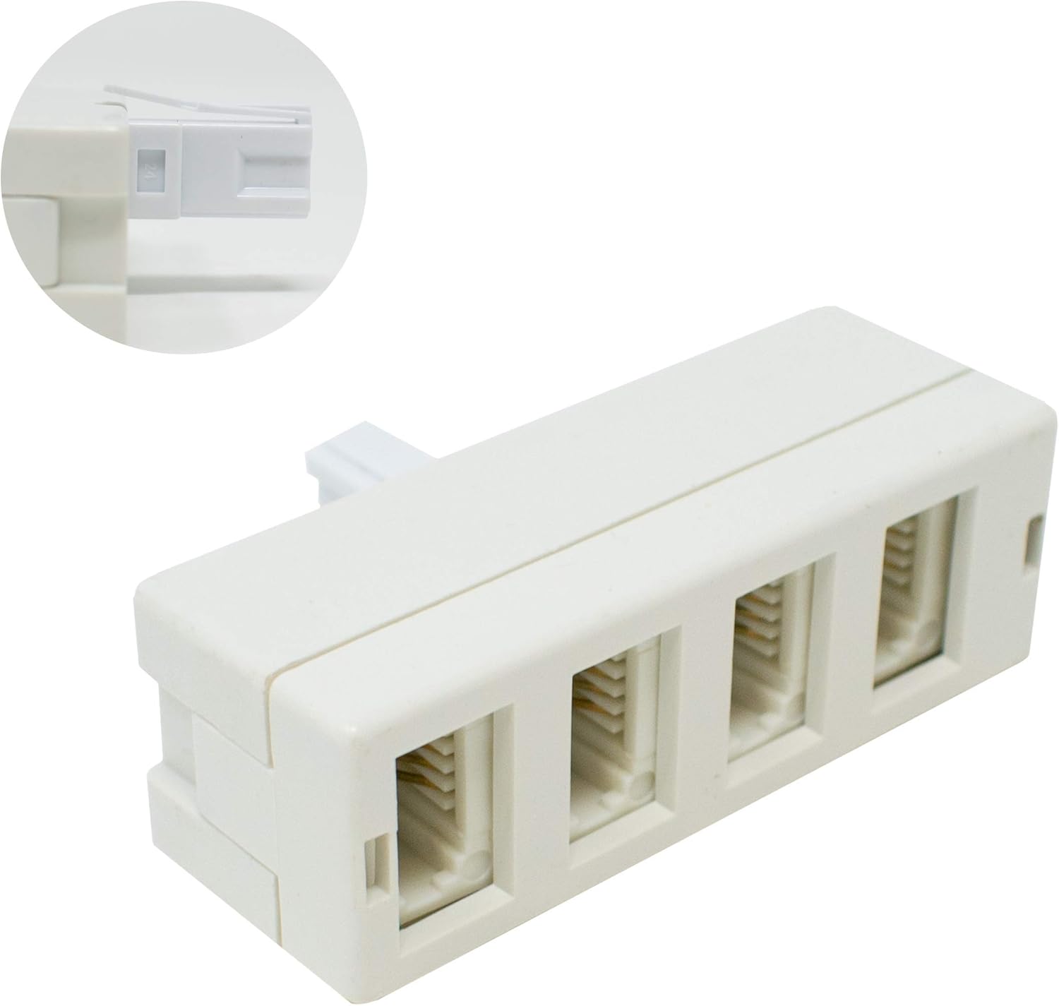 BT Splitter Plug to Telephone Socket Adaptor/Male to Female/White / 4Way/iCHOOSE BigaMart