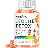 NutraPep Zeolite Detox Gummies for Kids - Total Body Cleanse Micronized Chewables Supplement with Chlorella - Cleanse Out Toxins - Orange Flavor Vegan Non-GMO Gluten-Free