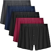 IGOLUMON Mens Underwear Boxer Shorts 5 Pack Bamboo Rayon Boxers for Men Classic Relaxed Fit Boxer Shorts with Button Fly