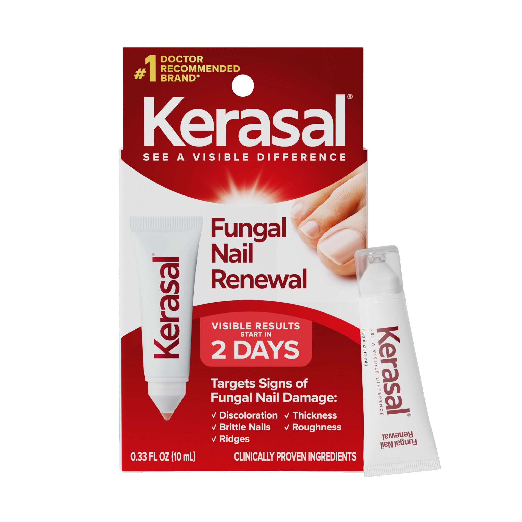 Kerasal Fungal Nail Renewal Treatment 10ml, Restores The Healthy Appearance of Nails Discolored or Damaged by Nail Fungus or Psoriasis.