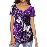 Showudesigns Womens Tops S-4XL Teen Girls Short Sleeves Top Casual Clothes