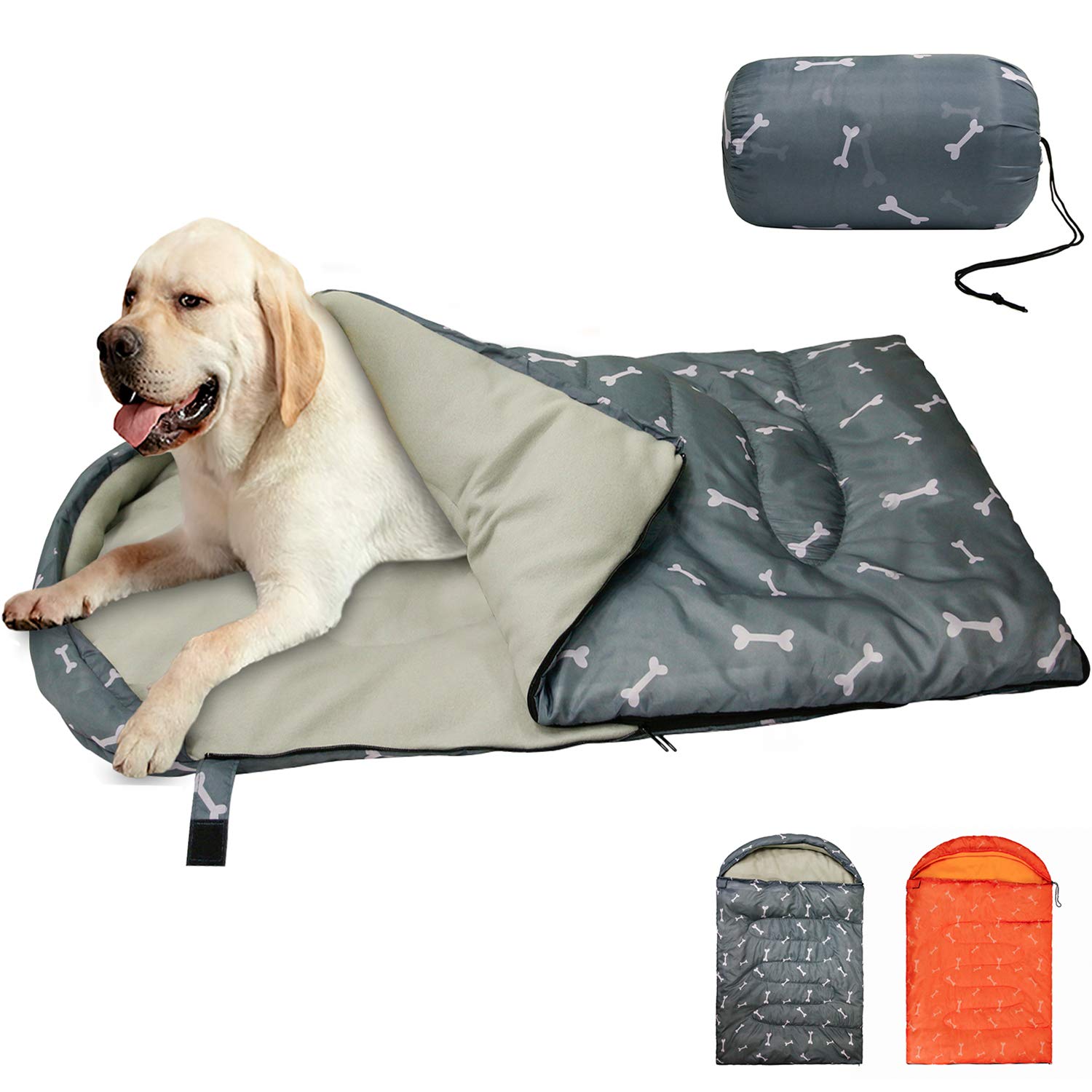 KUDES Dog Sleeping Bag Waterproof Warm Packable Dog Bed Mat with Storage Bag for Indoor Outdoor Travel Camping Hiking Backpacking (43''Lx27''W)