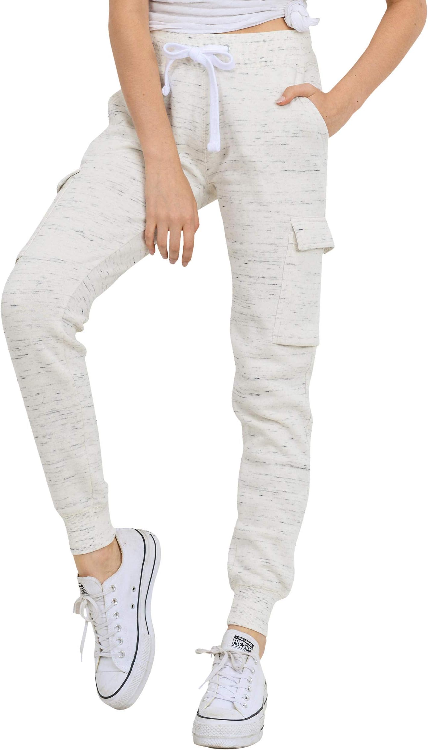 Women's Ultra Soft Fleece Midweight Casual Solid Cargo Jogger Pants