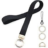 MyfavoriteK Stretchy Braided Lanyard for ID Badges Cute Teacher Lanyard for Women Man Soft Fabric Elastic Keychain Holder