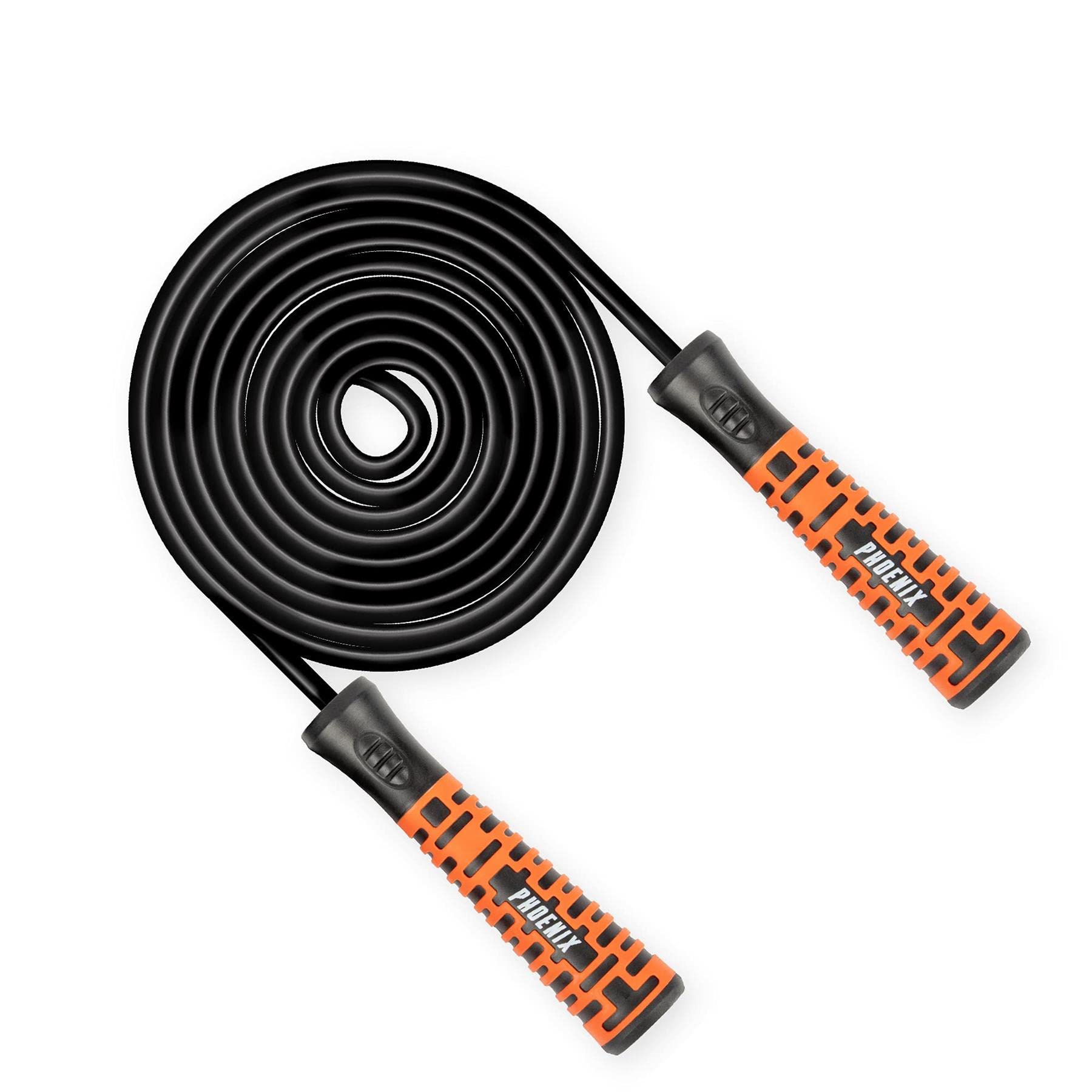 Phoenix Fitness RY1543 Adjustable Skipping Rope Adult - Exercise Jumping Rope for Men Women Kids, Jump Rope For Fat Burning, Conditioning and Fat Loss, Black