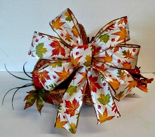 Amazon Com Wreath Bow With Maple Leaves For Fall Decorations