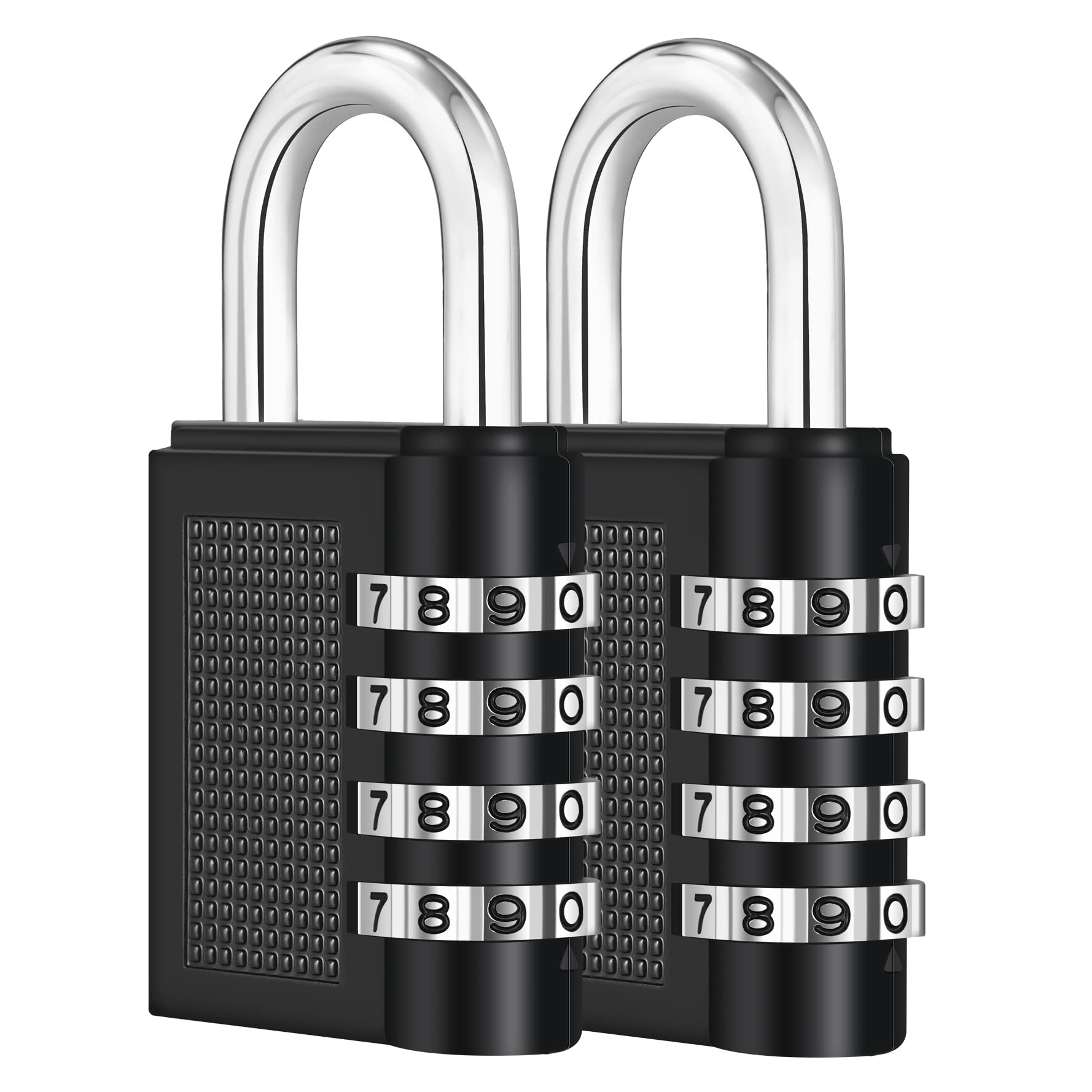 ZHEGE Padlock for Gym Locker, 4 Digit Combination Padlocks with Code Outdoor for Gate, Door, Shed, Fence, Code Padlock for School Locker, Cabinet, Toolbox (2 Pack, Black) — image 1