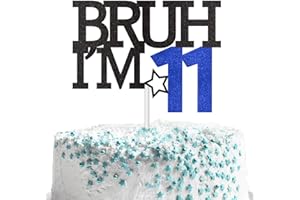 BRIKABIA Bruh I'm 11 Cake Topper, Happy 11th Birthday Decorations for Boy, Funny 11th Birthday Cake Topper 11 Year Old Birthday Party Decoration Supplies