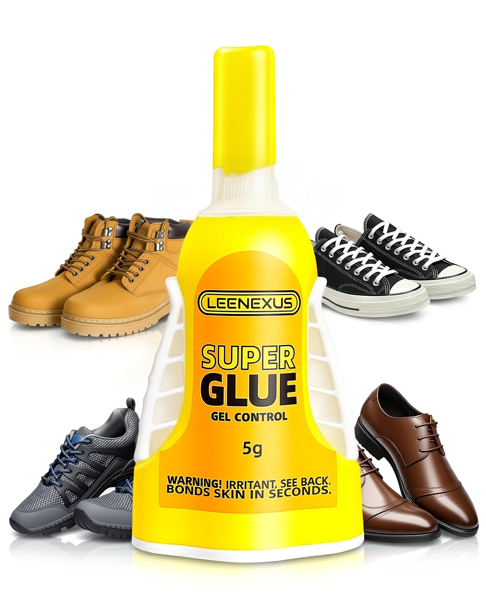 Photo 1 of ?High Strength & Precision Control? Super Glue for Shoes – 5g Gel CA Glue with Micro-Anchor Tech, Clear Waterproof Bond for Rubber Soles, Leather, Plastic & Metal Repairs, Quick Dry & Mess Free