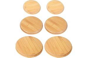 CTTZCKJ Wooden Replacement Lid Compatible with Pyrex Glass Bowls Round 2Cup，4 Cup，7Cup Round Storage Reusable Covers Compatible with Pyrex Container Durable Food Storage Lids（6 pack）