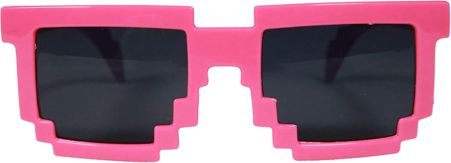 Amazon 8ビットサングラス ジェットダイスケ限定モデル ゴージャス Gorgeous 8bit サングラス 8bit Sunglasses モザイク ドットサングラス メガネ ピンク パープル オリジナルプリント 通販