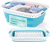 LIVIVO 58L Collapsible Laundry Basket with Handles Turquoise view 1