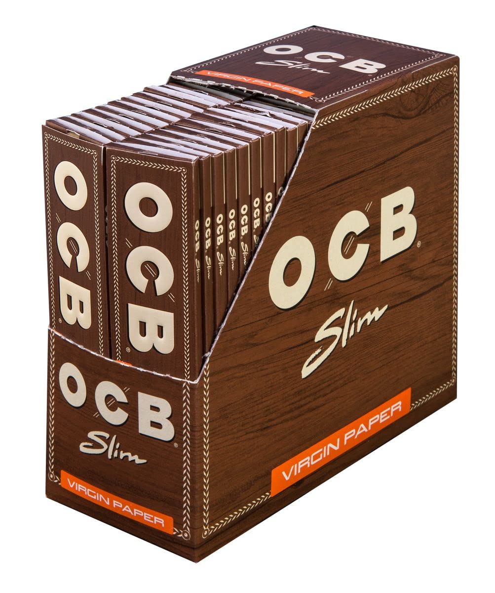 OCB VIRGIN King Size Slim UNBLEACHED Rolling paper - 1 box (total 1600 papers)
