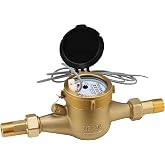 MEASUREMAN 3/4" Pulsed Multi-Jet Gallon Water Meter Fully Brass Body High Accuracy Cold Water Flow Industrial Applications​