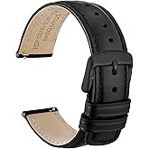 WOCCI Quick Release Watch Band, Distressed Genuine Leather, Stainless Steel Buckle, Strap Width 18mm 19mm 20mm 22mm 24mm