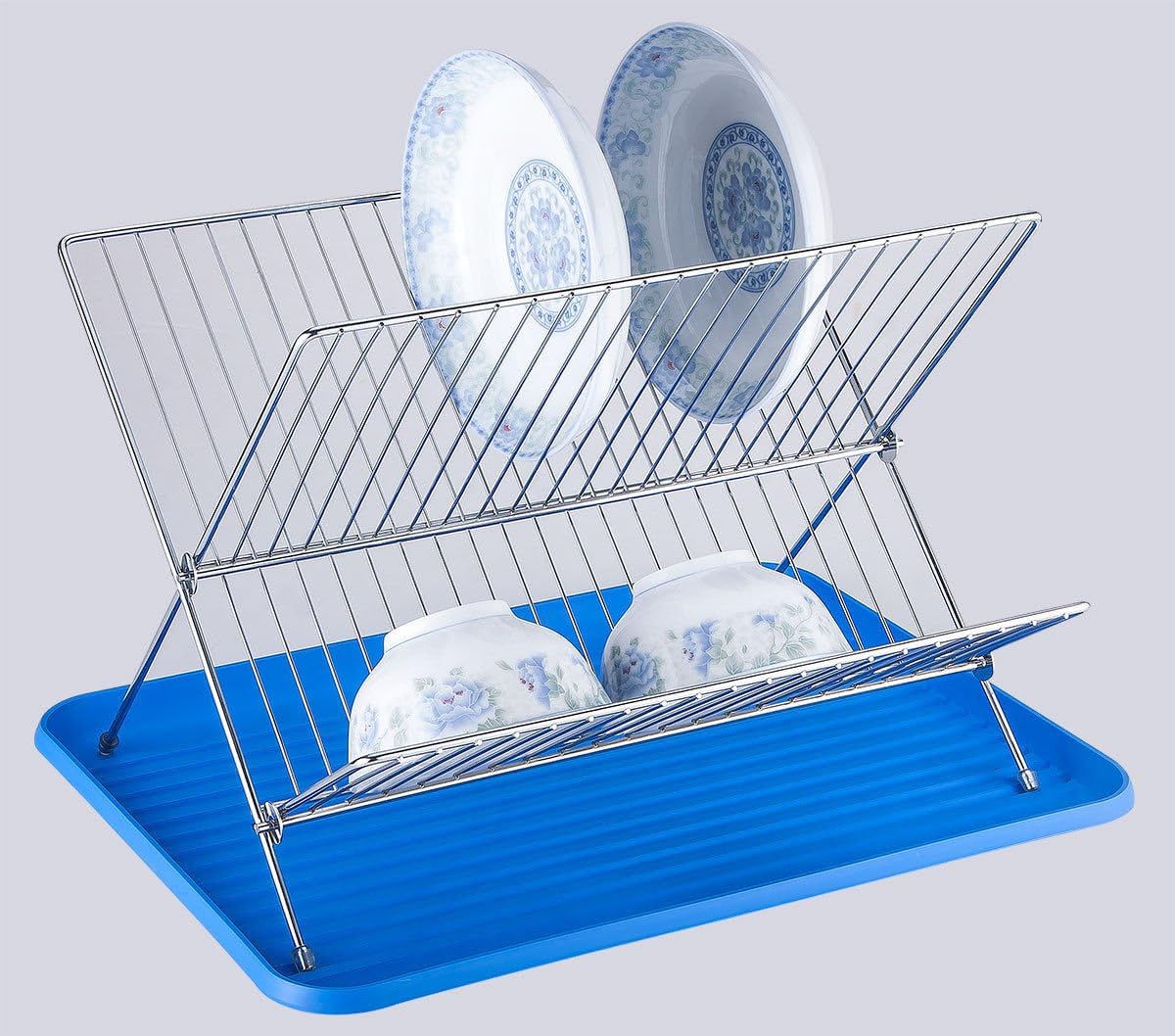 Small Dish Rack Easy Foldable Design Storage Flexibility Fold Chrome-plated Steel Drying With Drainboard Functionality X Shape Silver For Sink Kitchen Offers Cup Cutlery Holder Organize
