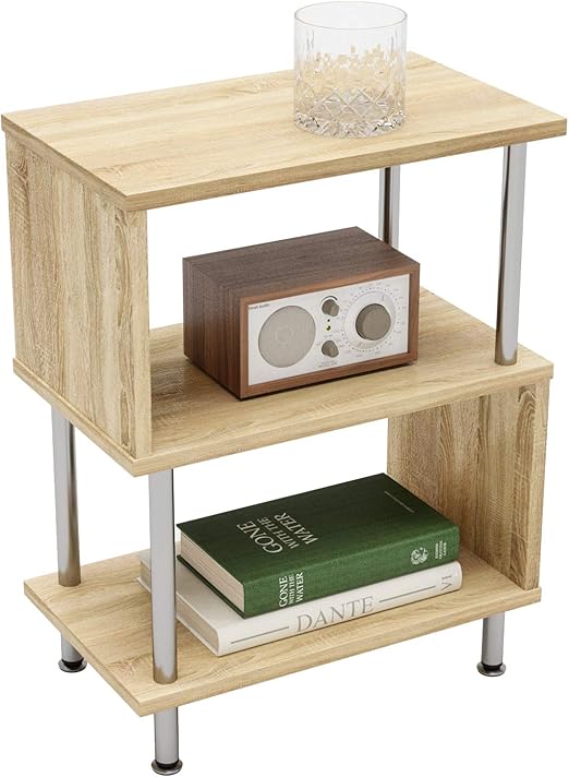 Amazon Com Bestier Side Table 3 Tier S Shaped Small Nightstand Bedside Table End Table With Storage Shelves For Bedroom Sofa Table Coffee Table Modern Design Easy Assemble And Sturdy Kitchen Dining