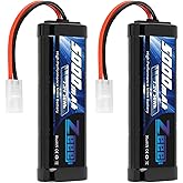 Zeee 7.2V 5000mAh NiMH Battery with Tamiya Plug 6-Cell Rechargeable Battery Pack High Power for RC Car Truck Truggy Buggy Ass