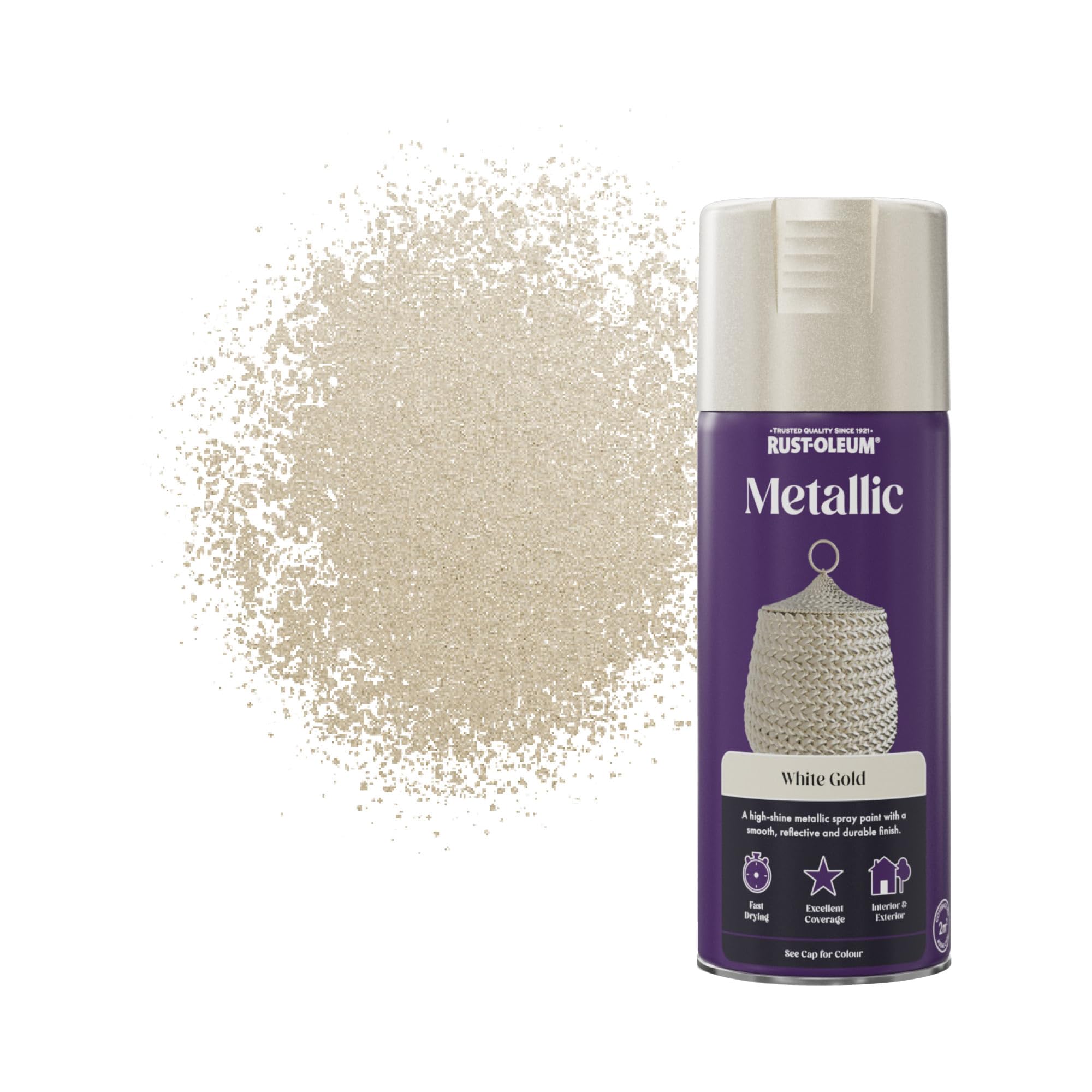 Rust-Oleum 400ml Metallic Spray Paint - White Gold