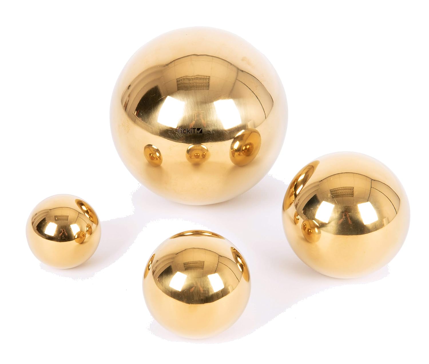 TickiT 72241 Sensory Reflective Gold Balls Pack of 4 Stainless Steel