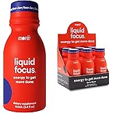 More Labs Liquid Focus, Nootropic Smart Drink with Powerful Antioxidants & Adaptogenic Herbs for Energy and Concentration, 150mg Caffeine (Pack of 6)