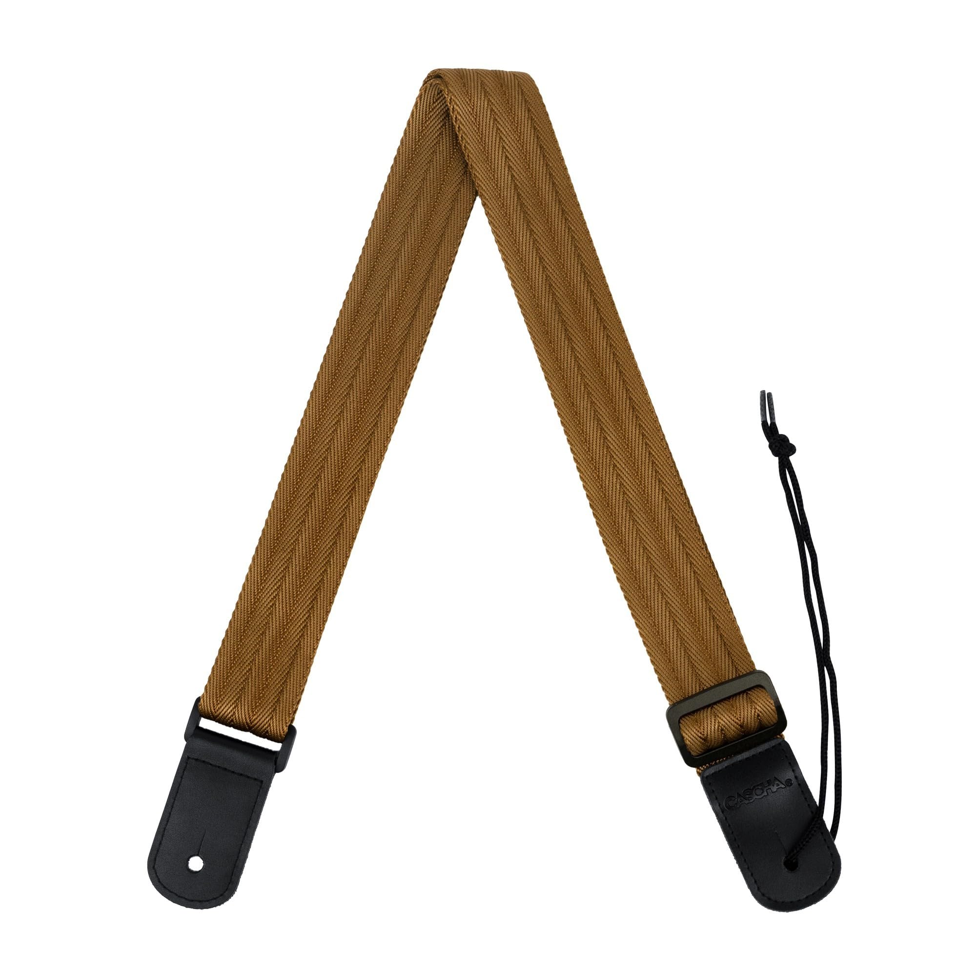 CASCHA Ukulele Strap, Adjustable Length 76 cm to 139 cm, Nylon, Brown