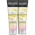 John Frieda Go Blonder Lightening Shampoo, Gradually Lightens Blonde Color, For Natural or Color-Treated Hair, Formulated with a Citrus Botanical Blend, Paraben Free, 8.3 Oz, Pack of 2