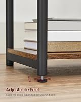 VASAGLE Slim Side Table with Charging Station Rustic Brown Black 30x34x58 cm view 8