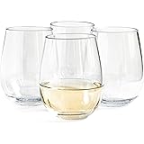 Vinjoy Unbreakable Stemless Red and White Plastic Wine Glasses 16 Ounce (Set Of 4) - Extra Durable - Reusable Shatterproof Tr