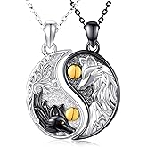Cuoka 925 Sterling Silver Animal Friendship Couple Matching Pendant Necklace Jewelry Birthday Gift For Women Men With Gifts Box
