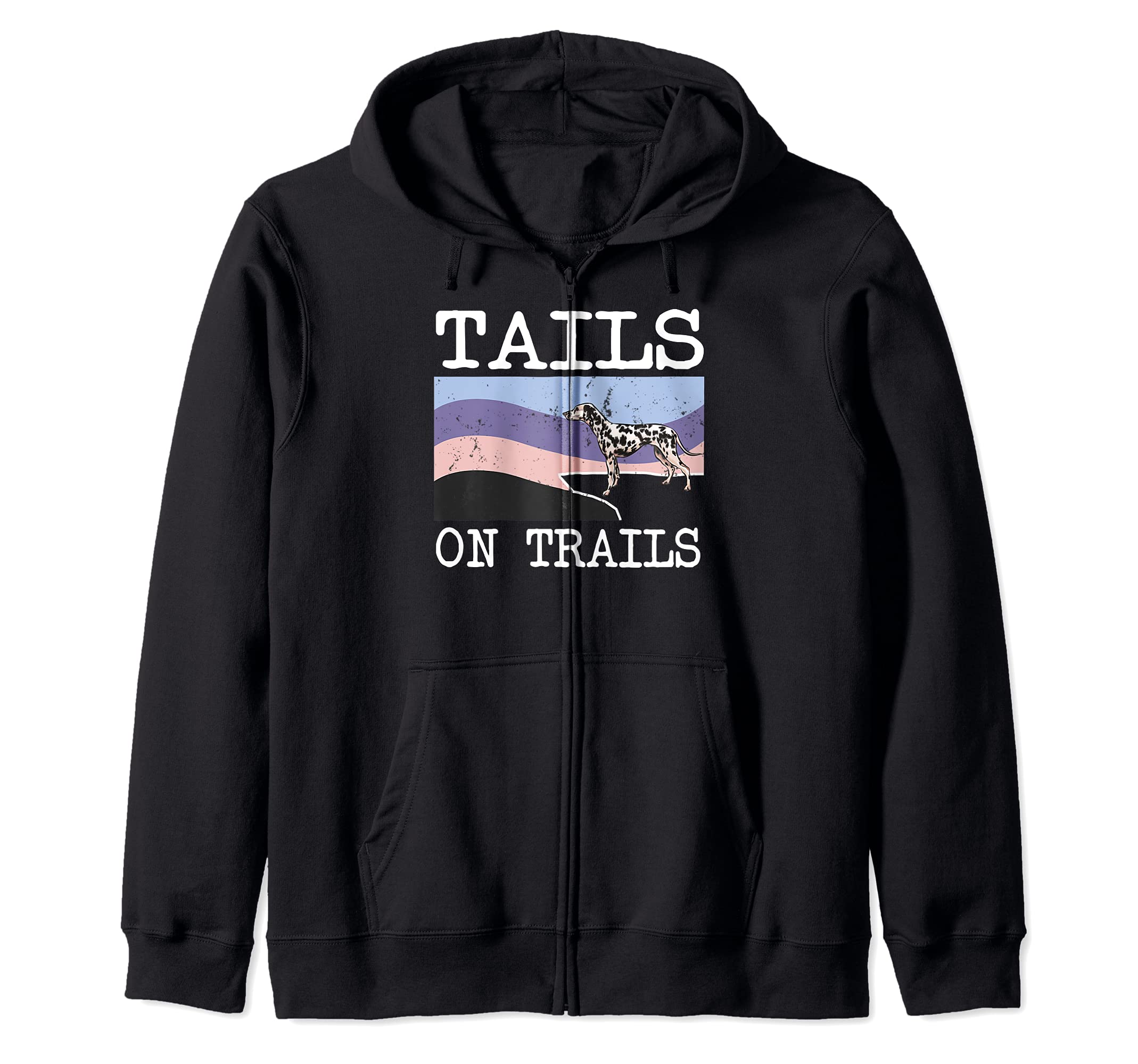 Dalmatian Tails On Trails Funny Dog Hiking Zip Hoodie