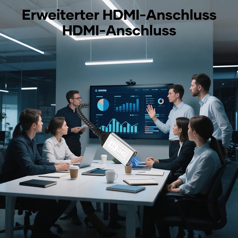 HDMI Verlängerungskabel,1M 4K@60Hz 2K@144Hz HDMI 2.0 Verlängerung Geflochtenes Nylon Kabel Stecker auf Buchse Highspeed 18Gbps UHD ARC HDR HDCP 2.2 kompatibel mit TV Stick,HDTV,PS5,PS4 — Foto 6 von 7