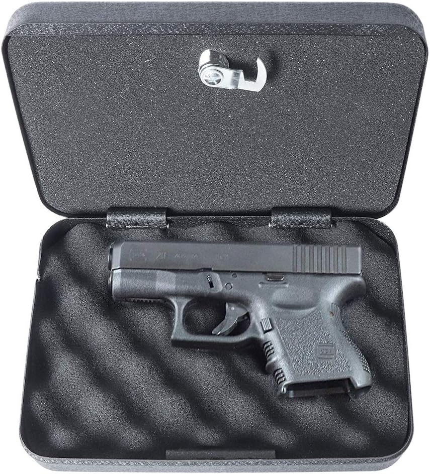 Repplex Metal Gun Case with Key Lock, Safe Lock Pistol Box