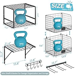 ThreeHio Garage Shelf Wall Mounted with Wire