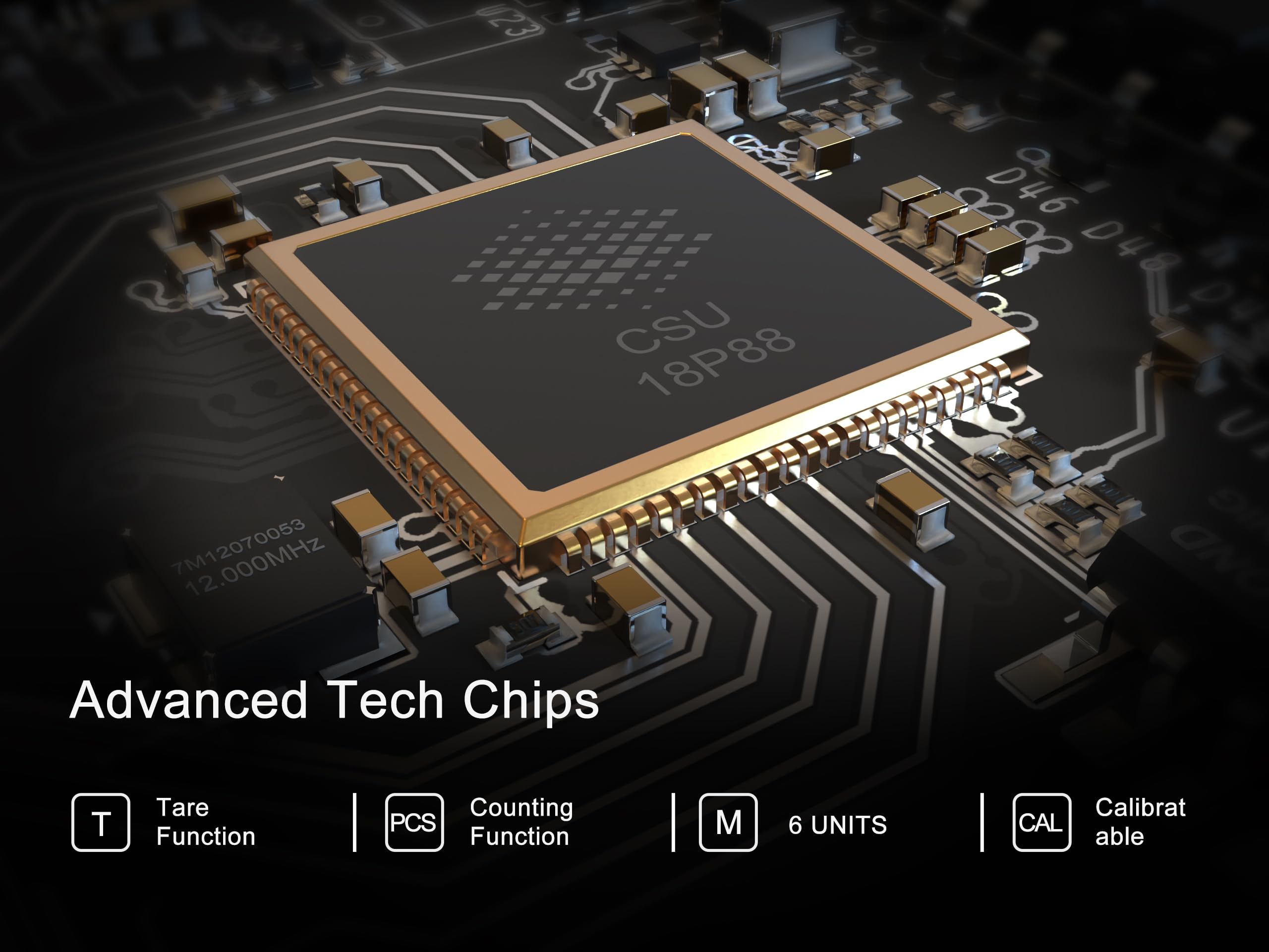 KitchenTour Digital Kitchen Scale - 500g/0.01g High Accuracy Precision Multifunction Food Meat Scale Small Scale Jewelry Lab Carat Powder Scale with Back-Lit LCD Display(Batteries Included)