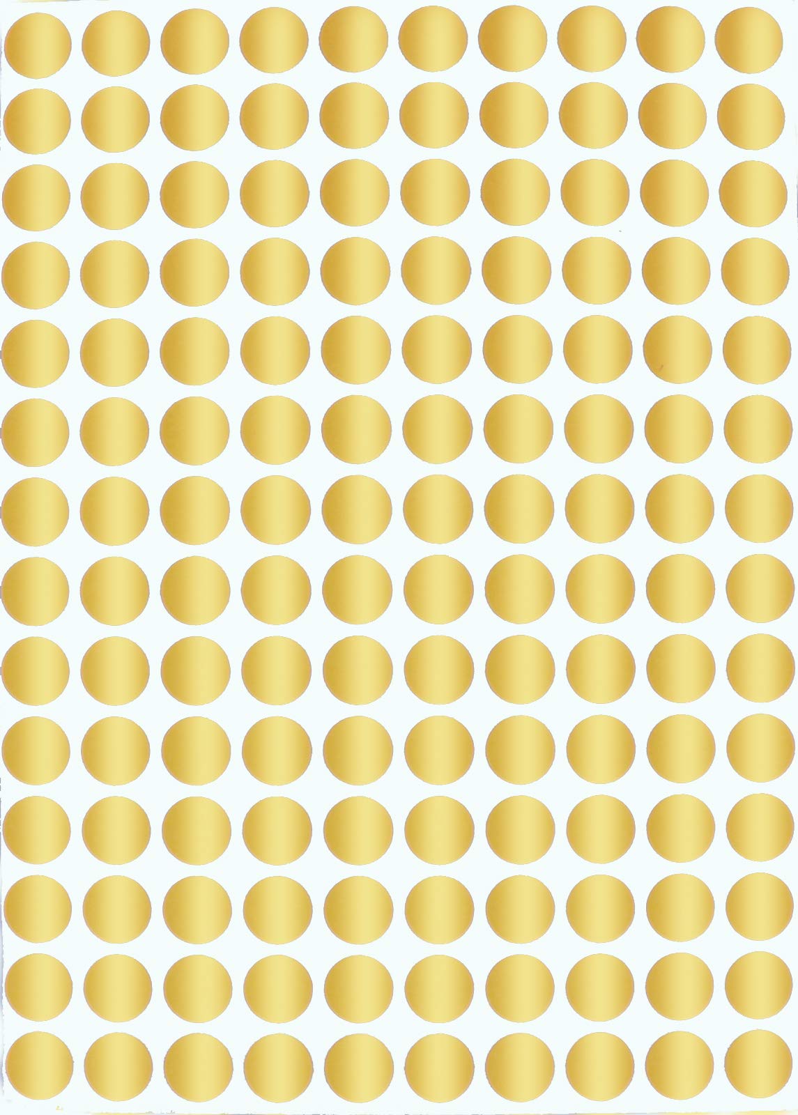 Round Sticker Gold Color Coded Labels 1 cm (10mm) - 2100 Pack, Metalllic Color Circular Label by Royal Green