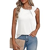 Dokotoo Womens Tank Tops Summer Sleeveless Twist Knot Top Cotton Blouse Basic Tees Shirts