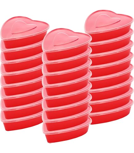 Goodma 24 Pieces Heart Shaped Slime Containers - 2.4 Oz Transparent Plastic Boxes With Hinged Lids, Stackable - View #6