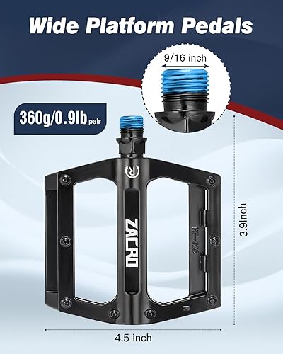 Zacro Mountain Bike Pedals with High-Speed DU Sealed Bearings