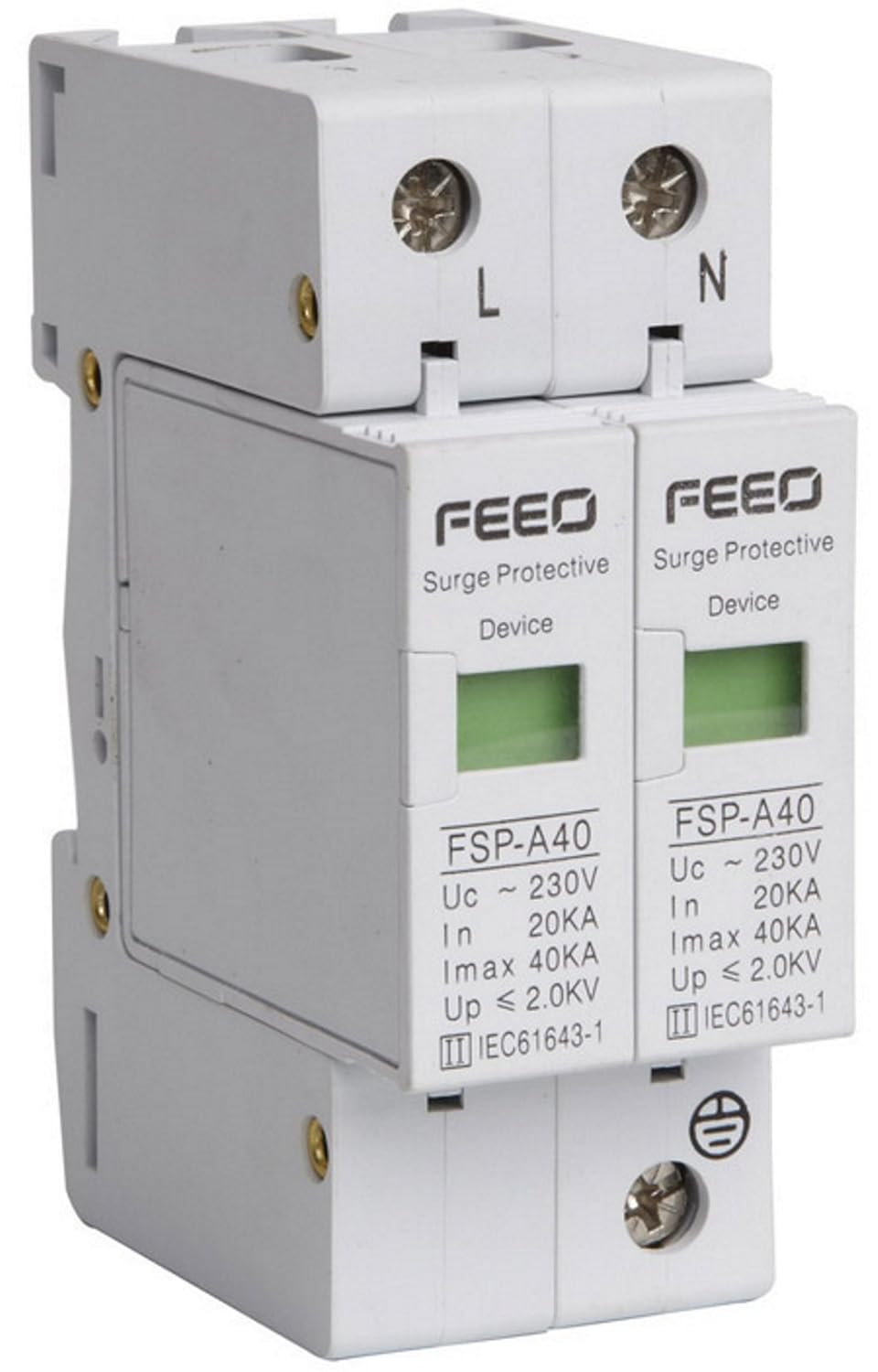 Buy FEEO AC Double Pole Surge Protection Device SPD 20 kA to 40 kA